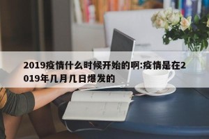 2019疫情什么时候开始的啊:疫情是在2019年几月几日爆发的